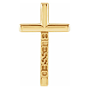 14k Yellow Gold Blessed Cross Pendant 1in