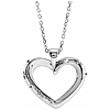 14k White Gold Rosary Heart Necklace
