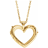 14k Yellow Gold Rosary Heart Necklace