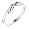 14k White Gold Stackable Angel Wings Ring