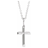 14k White Gold Small Knife-Edge Cross Necklace
