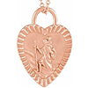 14k Rose Gold St. Christopher Heart Medal Necklace