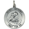 Sterling Silver Round St. Anthony Medal & Chain