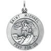 Sterling Silver Classic Round St. Michael Medal 1in