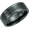 Black Titanium and Carbon Inlay Ring 8mm