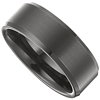 Black Immerse Plated Tungsten Ring with Satin Center 8.3mm