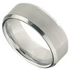 8.3mm White Tungsten Beveled Band with Satin Center