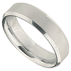 6.3mm White Tungsten Ring Satin and Polished Beveled 