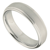6.3mm White Tungsten Ridged Band with Satin Center