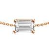 18k Rose Gold .22 ct Diamond Baguette Necklace