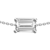 18k White Gold .22 ct Diamond Baguette Necklace