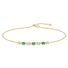 18k Yellow Gold Emerald and Diamond Bar Bracelet