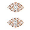 18k Rose Gold .18 ct Diamond Evil Eye Earrings