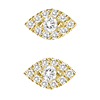 18k Yellow Gold .18 ct Diamond Evil Eye Earrings