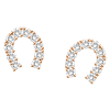 18k Rose Gold .30 ct Diamond Horseshoe Earrings