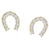 18k Yellow Gold .30 ct Diamond Horseshoe Earrings