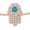 18k Rose Gold .11 ct tw Diamond Hamsa Bracelet