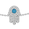 18k White Gold .11 ct tw Diamond Hamsa Bracelet