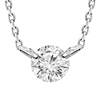 18k White Gold .10 ct Diamond Solitaire Necklace with Two Prongs