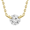 18k Yellow Gold .10 ct Diamond Solitaire Necklace with Two Prongs