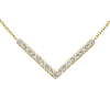 18k Yellow Gold .20 ct Diamond Chevron Necklace