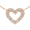 18k Rose Gold .10 ct Diamond Open Heart Necklace