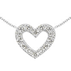 18k White Gold .10 ct Diamond Open Heart Necklace
