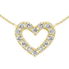 18k Yellow Gold .10 ct Diamond Open Heart Necklace