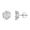 18k White Gold .31 ct Diamond Cluster Earrings with Screwbacks