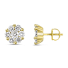 18k Yellow Gold .31 ct Diamond Cluster Earrings with Screwbacks