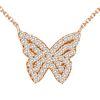18k Rose Gold .12 ct Diamond Butterfly Necklace