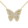 18k Yellow Gold .12 ct Diamond Butterfly Necklace