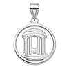 Sterling Silver 3/4in Univ of North Carolina Old Well Pendant