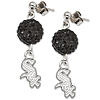 Chicago White Sox Crystal Ovation Earrings Sterling Silver