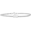 Phillip Gavriel 14k White Gold Pave Diamond Bar Popcorn Bracelet 7.25in 