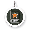 U.S. Army Star 7/8in Disc Charm - Sterling Silver