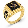 14kt Yellow Gold Jumbo Blue Lodge Black Onyx Ring
