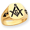 14kt Yellow Gold Masonic Signet Ring