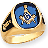 Oblong Blue Lodge Ring - 14k Gold