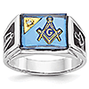 Diamond Blue Lodge Ring - 14kt White Gold
