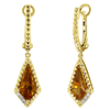 Yael Designs Borealis 14k Yellow Gold 1.8 ct tw Kite Citrine Dangle Hoop Earrings with Diamonds