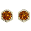 Yael Designs Borealis 14k Yellow Gold Hexagon Citrine Earrings with Diamonds