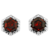 Yael Designs Borealis 14k White Gold Hexagon Garnet Earrings with Diamonds