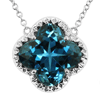 Yael Designs Borealis 14k Yellow Gold Flower London Blue Topaz And Diamond Necklace