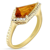 Yael Designs Borealis 14k Yellow Gold 1.8 ct tw Kite Citrine Ring with Diamonds