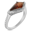 Yael Designs Borealis 14k White Gold 1.9 ct tw Kite Garnet Ring with Diamonds