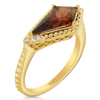 Yael Designs Borealis 14k Yellow Gold 1.9 ct tw Kite Garnet Ring with Diamonds
