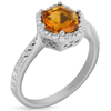 Yael Designs Borealis 14k White Gold 2.0 ct Hexagon Citrine Ring with Diamonds
