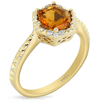 Yael Designs Borealis 14k Yellow Gold 2.0 ct Hexagon Citrine Ring with Diamonds