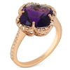 Yael Designs Borealis 14k Rose Gold Flower Amethyst And Diamond Ring